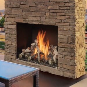 Stock Image - Fire Garden Gas Fireplace|Outdoor Fire Traditional