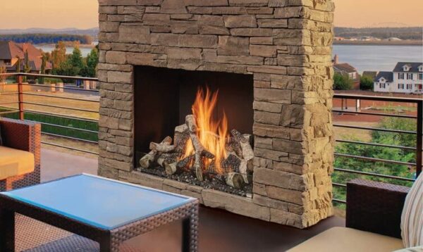 Stock Image - Fire Garden Gas Fireplace|Outdoor Fire Traditional