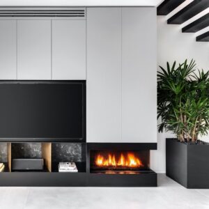 Stock Image - Ortal Gas Fireplace Corner