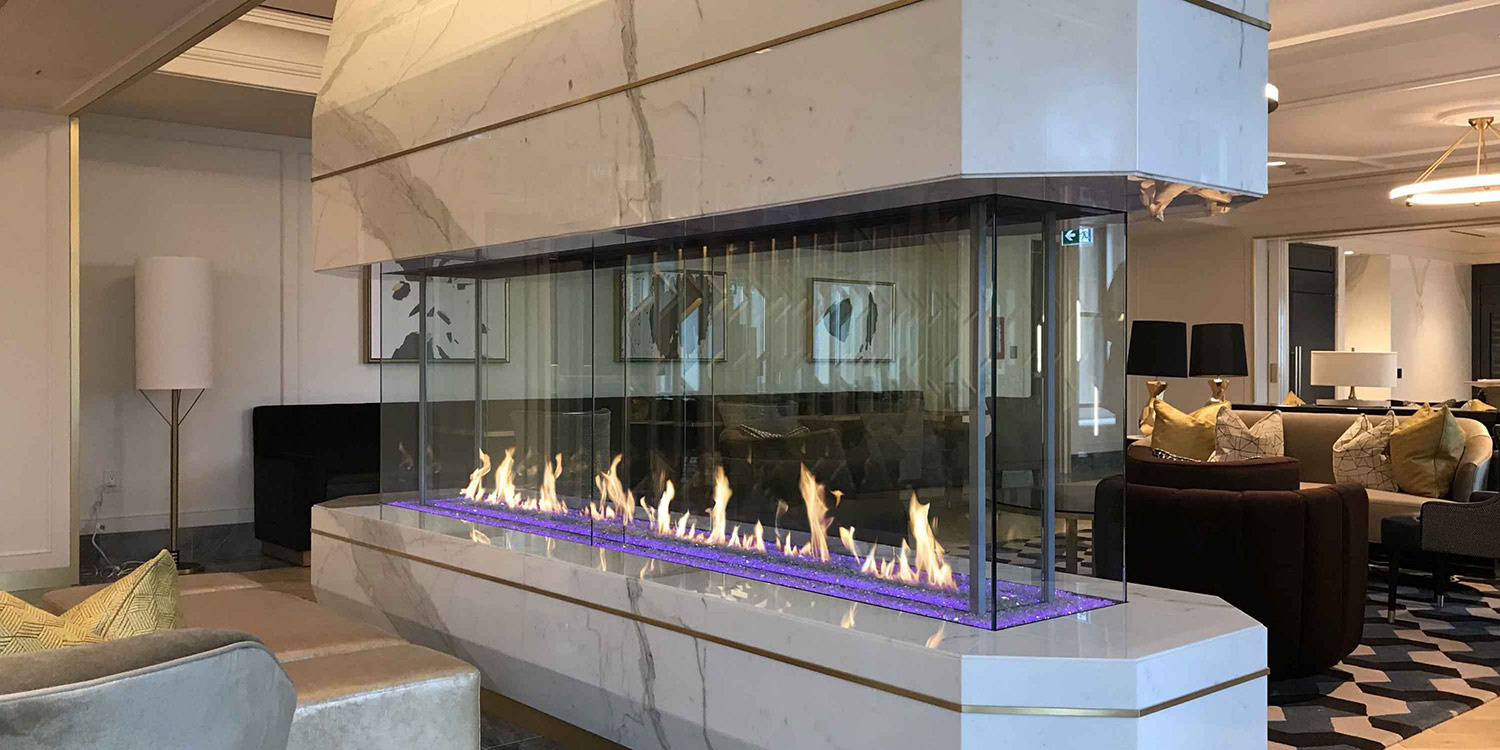 Stock Image - DaVinci Gas Fireplace|Outdoor Fire Linear