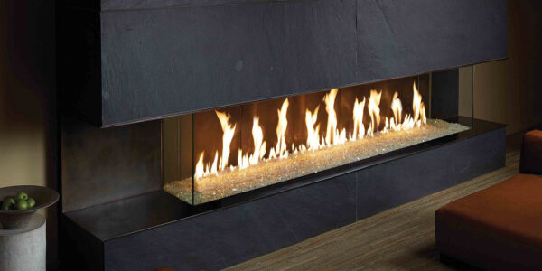 Stock Image - DaVinci Gas Fireplace|Outdoor Fire Linear