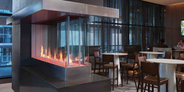 Stock Image - DaVinci Gas Fireplace|Outdoor Fire Linear