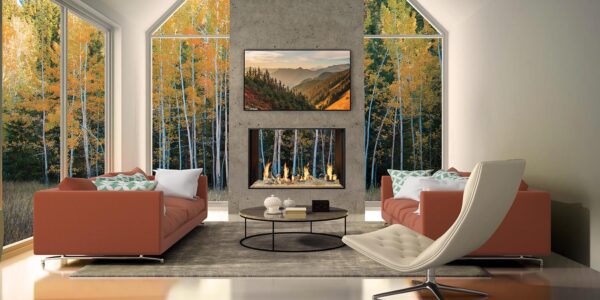 Stock Image - DaVinci Gas Fireplace|Outdoor Fire Linear