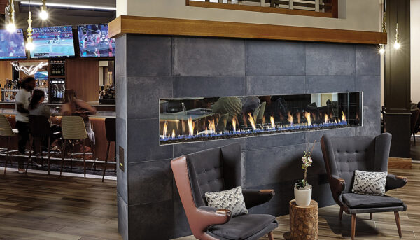Stock Image - DaVinci Gas Fireplace|Outdoor Fire Linear