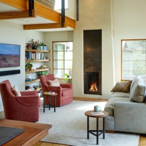 Stock Image - Ortal Gas Fireplace Portrait