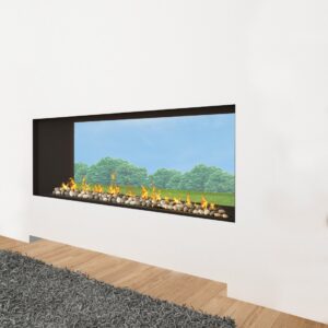 Stock Image - Ortal Gas Fireplace|Outdoor Fire See-Thru