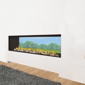 Stock Image - Ortal Gas Fireplace|Outdoor Fire See-Thru