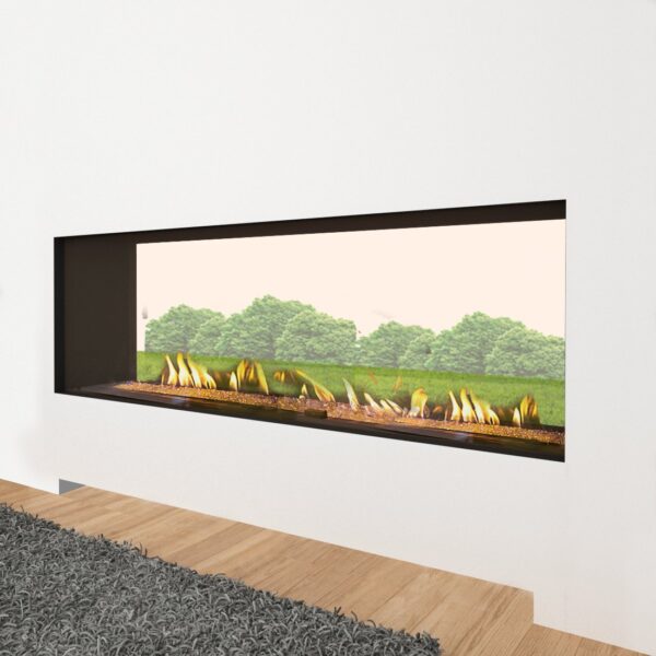 Stock Image - Ortal Gas Fireplace|Outdoor Fire See-Thru