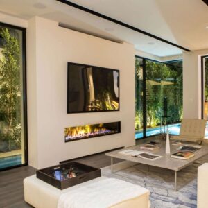 Stock Image - Ortal Gas Fireplace|Outdoor Fire See-Thru
