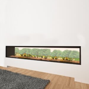 Stock Image - Ortal Gas Fireplace|Outdoor Fire See-Thru