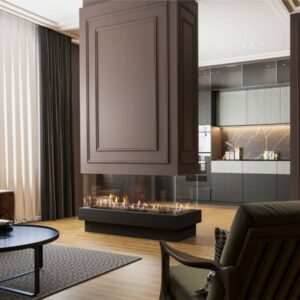 Stock Image - Ortal Gas Fireplace Contemporary|Island