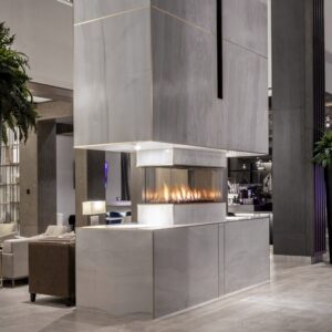 Stock Image - Ortal Gas Fireplace Contemporary|Island