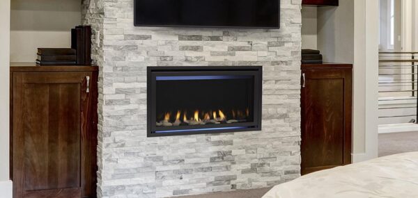 Stock Image - Majestic Gas Fireplace