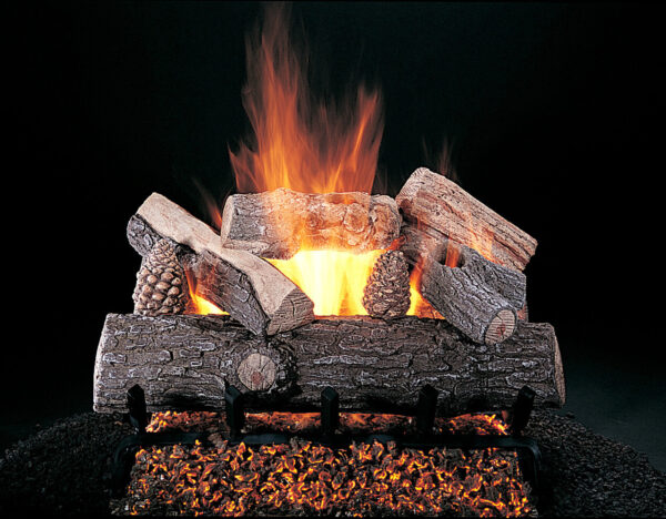 Stock Image - Rasmussen Gas Log Set & Burner