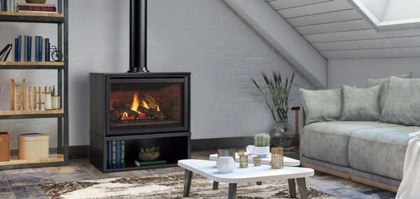 Stock Image - Majestic Gas Fireplace