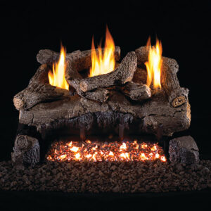 Stock Image - Real Fyre Gas Log Set & Burner Vent-Free Gas Log Set