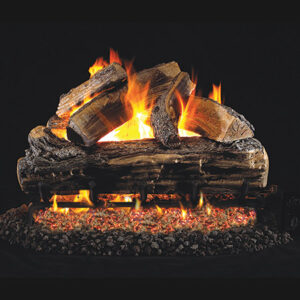 Stock Image - Real Fyre Gas Log Set & Burner Vent-Free Gas Log Set|Vented Gas Log Set