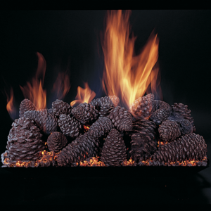Stock Image - Rasmussen Gas Log Set & Burner