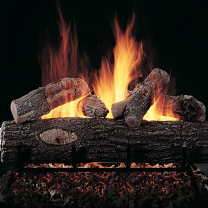 Stock Image - Rasmussen Gas Log Set & Burner