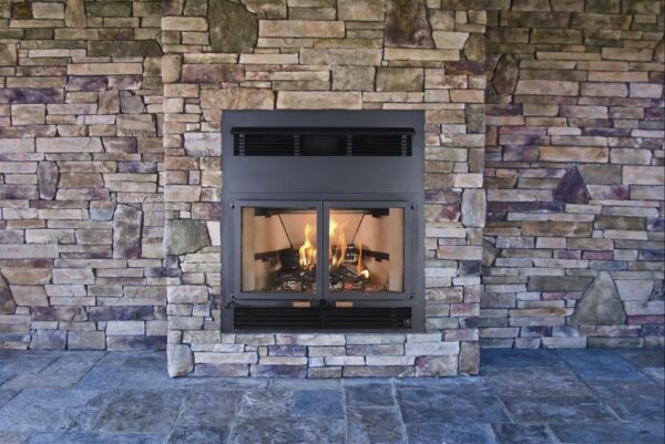 Stock Image - Wilkening Fireplace Wood Fireplace Traditional