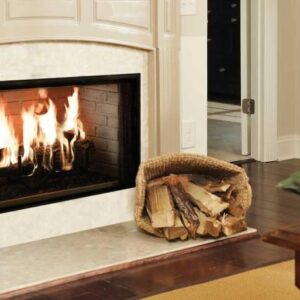 Stock Image - Majestic Wood Fireplace
