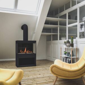 Stock Image - Ortal Gas Fireplace Bay|Pedestal