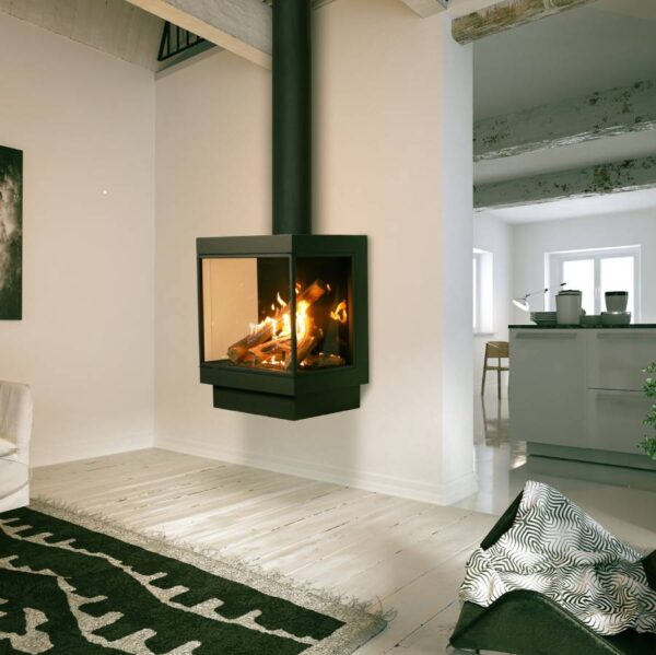 Stock Image - Ortal Gas Fireplace Square|Wall Mount