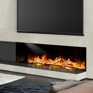 Stock Image - NetZero Water Vapor Fireplace Bay|Burner Insert|Contemporary|Corner|Linear|Peninsula